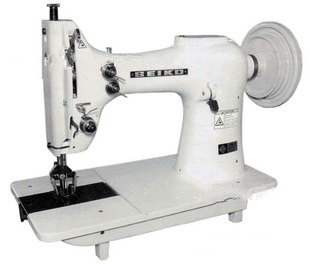 Seiko SK-6F Single needle, Extra heavy duty, Large horizontal axis hook, Drop feed and walking foot, Reverse stitch, Lockstitch Machines