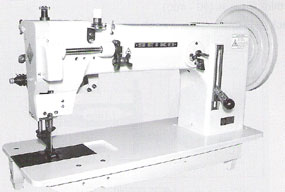 Seiko TH-6B Single Needle, Extra Heavy Duty, Large Oscillating Shuttle Hook, Lower Feed and walking foot, Reverse Stitch, Log Arm Flat bed Machine