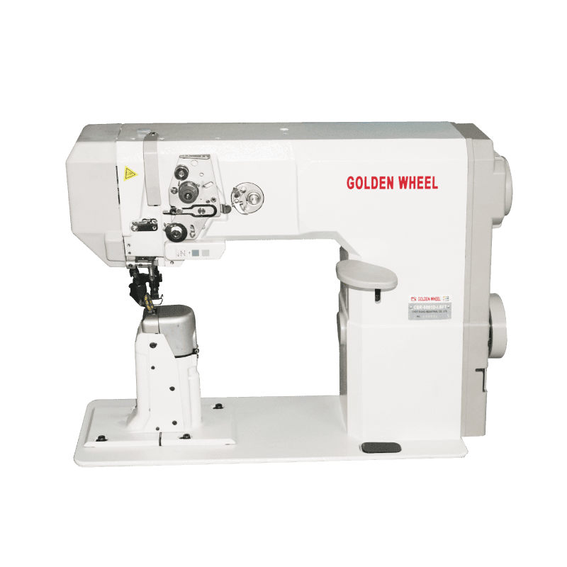 Golden Wheel CSR-8891D-LBFT Direct Drive, Single Needle, Needle Feed & Top/Bpottom Roller Feed, Postbed Machine (with Automatic undertimmer &backtacking & roller presser lifting)