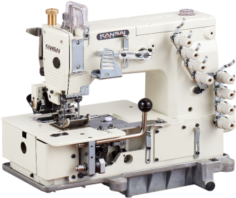Kansai Special DLR1508P   4 needle, Flatbed, Double Chainstitch Machine with puller for waist band