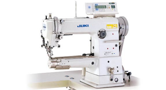 Juki DSU-145 Series Cylinder-bed, 1-needle, Top and Bottom-feed, Lockstitch Machine with Automatically Lubricated for Hook