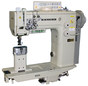 Seiko BBWP series High speed, Post bed, Compound feed and walking foot, Large vertical axis hook, Reverse stitch, Lockstitch machines