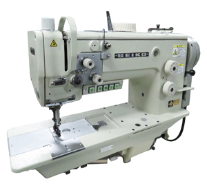 Seiko BEW single needle series High speed, Large vertical axis hook, Compound feed and walking foot, Reverse stitch, Lockstich machines